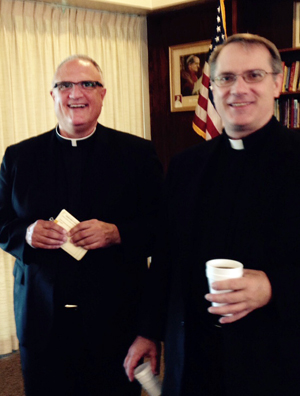 RETREAT - Father Ron Nuzzi (left) is pictured with Msgr. John Perkinton, diocesan superintendent of schools. (Photo courtesy Sister Collette Bruskewitz)
